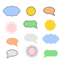 A set of vector illustrations of chat and communication. isolated.
