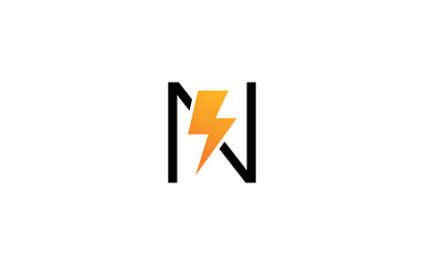 N logo energy vector for identity company. initial letter volt template vector illustration for your brand.
