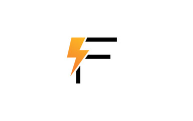 F logo energy vector for identity company. initial letter volt template vector illustration for your brand.