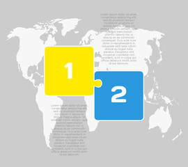 Vector diagram infographic process on 2 steps