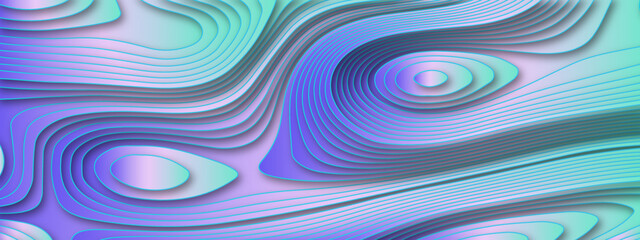 Obraz premium The stylized multicolored abstract topographic map with lines and circles background. Topographic map and place for texture. Topographic gradient linear background with copy space. Vector illustration