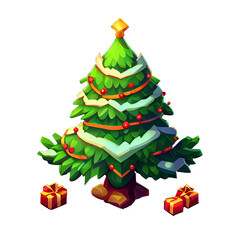 Christmas Tree Transparent Background Game Art Assets