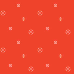 New Year's seamless pattern. Snowflakes on a red background. Christmas fabric pattern