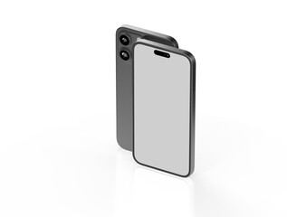 All-screen smartphone mockup isolated 3d