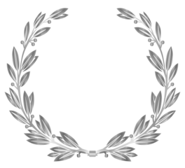Silver Laurel Wreath Illustration Isolated Icon Frame