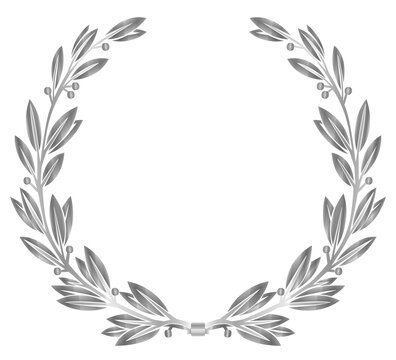 Silver Laurel Wreath Illustration Isolated Icon Frame