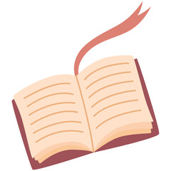 Open book with a flying bookmark