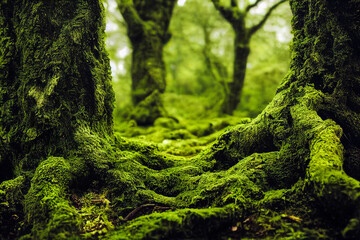Fototapeta premium moss covered tree