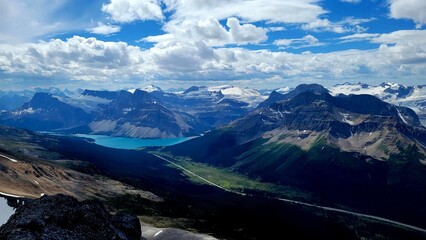 Bow Lake view at the summit of Observation