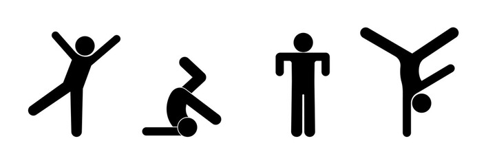sports icons set, gymnastics illustration
