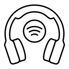 Wireless Headphones Line Icon