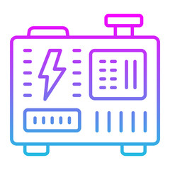 Electric Generator Line Gradient Icon