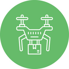 Drone Multicolor Circle Line Inverted Icon