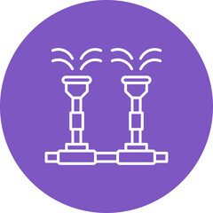 Irrigation System Multicolor Circle Line Inverted Icon