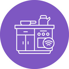 Smart Kitchen Multicolor Circle Line Inverted Icon