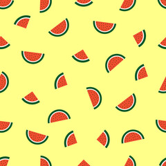 Watermelon pattern on blue background. Baby background for fabric textile.