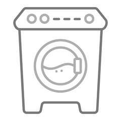 Washing Machine Greyscale Line Icon