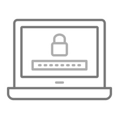 Password Greyscale Line Icon
