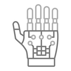 Hand Greyscale Line Icon