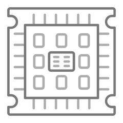 Microprocessor Greyscale Line Icon