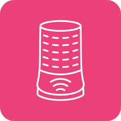 Smart Speaker Multicolor Round Corner Line Inverted Icon
