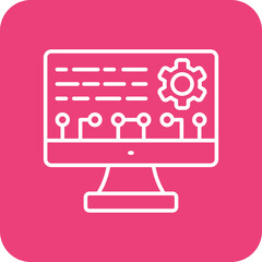 Configuration Multicolor Round Corner Line Inverted Icon