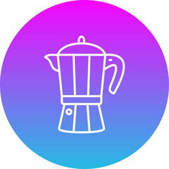 Coffee Maker Gradient Circle Line Inverted Icon