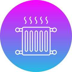 Central Heating Gradient Circle Line Inverted Icon