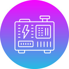Electric Generator Gradient Circle Line Inverted Icon