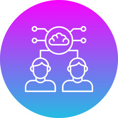 Brainstorming Gradient Circle Line Inverted Icon