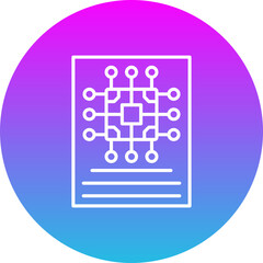 Document Gradient Circle Line Inverted Icon