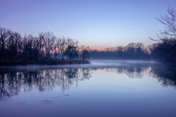 Fototapeta premium Misty lagoon at sunrise