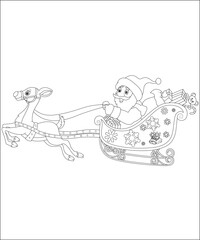 funny Christmas coloring page for kids, funny Christmas coloring book page for kids