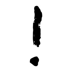Hand drawn ink exclamation mark illustration in sketch style. Single element for design