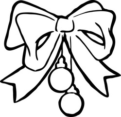 Traditional Christmas and New Year decoration to decorate xmas party celebration. Decorative element for poster print, greeting card, promotion banner. Hand drawn illustration. Cartoon style drawing.