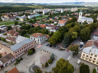 Aerial view of the city of Moldava nad Bodvou in Slovakia
