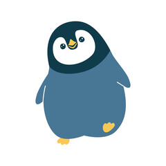 Vector illustration of a cute penguin. Isolated on white background