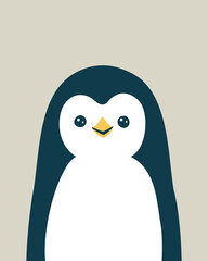 Vector illustration portrait of a cute penguin