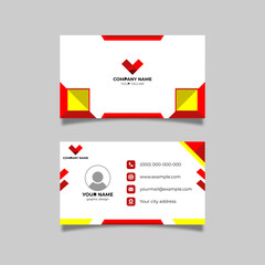 modern business card with red and yellow template design