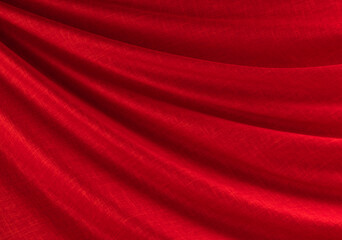 draped red silk fabric of satin weave, texture, background