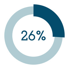 26 percent,circle percentage diagram vector illustration,infographic chart.