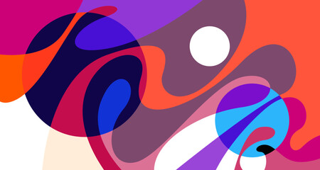 Abstract liquid shape. Fluid geometric design. Isolated gradient waves with geometric lines, dots, batik Indonesia pattern. Vector illustration.