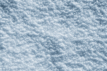 Obraz premium Texture of snow in sunny weather. Snow cover with snow crystals