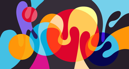 Abstract liquid shape. Fluid geometric design. Isolated gradient waves with geometric lines, dots, batik Indonesia pattern. Vector illustration.