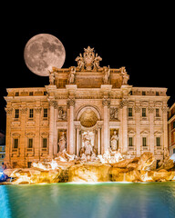 Fontana di Trevi by night ,Rome - 544171736