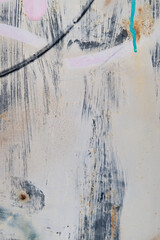 Abstract metal background with paint strokes and graffiti details