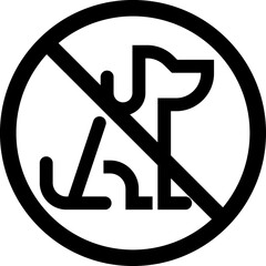 No animals. No dogs sign line icon