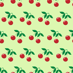 Abstract background, cherries in light colors, seamless pattern for packaging design, shops, background for website banners. Vector color illustration