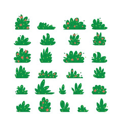 Vector set of bushes. Additional exterior design elements. Street decoration. Greens. cartoon style