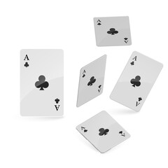 Playing cards falling on light background. isometric and 3D. Vector illustration.